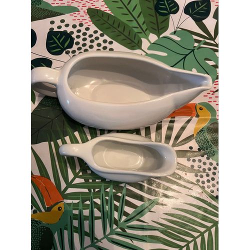 Lot De 2 Saucières Faïence Blanc