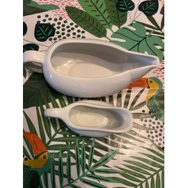 Lot De 2 Saucières Faïence Blanc