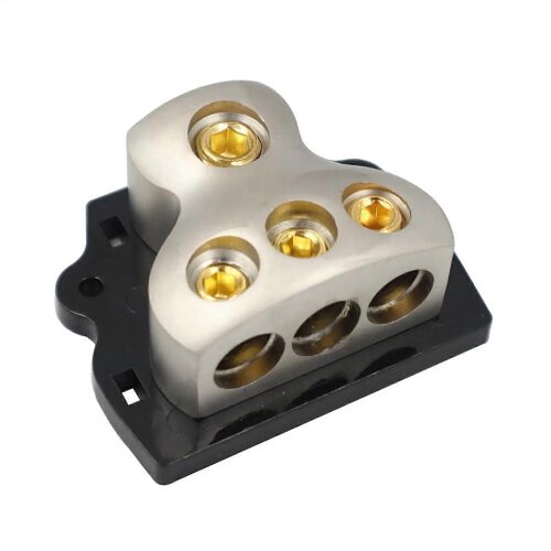 Bloc De Distribution D'alimentation À 3 Voies 1x 0 Jauge D'entrée 3x 4 Jauge Out Pour Amplificateur Audio De Voiture Splitter Accessoires