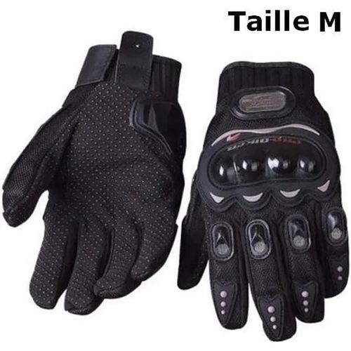 Paire De Gants Moto - Taille M 8,5 Cm - Noir - Marque Pro-Biker