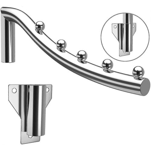Cintre pliable monté,Porte-vêtements monté pliable,Cintre à crochet pliable en acier inoxydable avec support de bras oscillant
