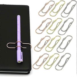 Pinces À Stylos En Métal En Or/Argent/Or Rose - Paquet De 12 Porte-Stylos Trombones Pour Cahiers Et Papiers
