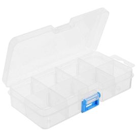 Boîte à bijoux transparente Boîte de rangement d'outils à ongles Porte-maquillage anti-poussière 8 emplacements Vitrine Organisateur de bureau Décoration de conteneur pour les femmes