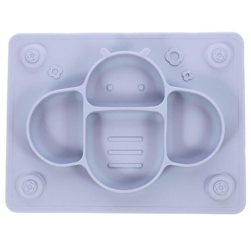 Assiette À Ventouse En Silicone Pour Tout-Petit, Assiette Divisée Pour Bébé, Assiette Portable Antidérapante Pour Enfant