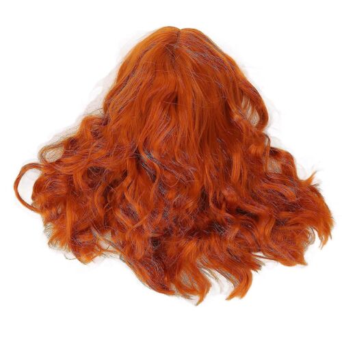 Perruque Résistante À La Chaleur Soft Touch Polyvalent Orange Bouclé Perruque Avec Air Bangs Pour Halloween Concerts Soirées À Thème Mariages Dates-Yvan 
