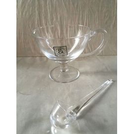 Élégant Saucier En Verre Avec Cuillère Assortie