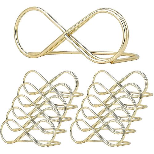 Almi 10Pcs Fer Infini Message Clip Table Numéro Titulaire Stand Siège De Mariage Étiquettes Cadeau