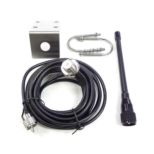 Antenne Marine Vhf 156-163mhz Caoutchouc Étanche Mât Antenne Avec Câble Rg-58 5m Pour Bateau Voilier Yacht