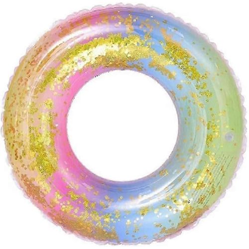 Anneau Flottant Transparent,Anneau De Natation À Paillettes Arc-En-Ciel,Flotteurs De Piscine Gonflables Durables,Anneaux De Natation Pour La Fête De La Piscine D'été Pour Les Enfants (Enfants (2-4
