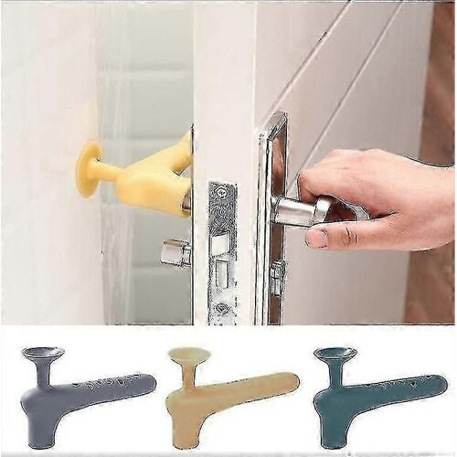 3 Pack Couvercle de poignée de porte en silicone avec ventouse Protecteur de poignée de porte silencieux antistatique butées de porte pour la plupart des poignées de porte