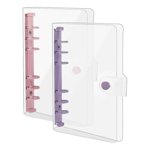 Paquet De 2 A6 Soft Pvc 6 Anneaux Classeur,Classeur De Budget Transparent,Classeur De Planificateur