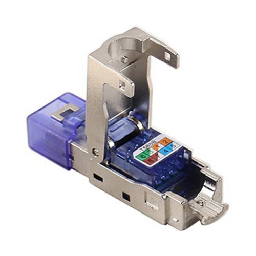 Connecteur CAT8 RJ45 sans outil de sertissage Alliage de zinc (bleu)