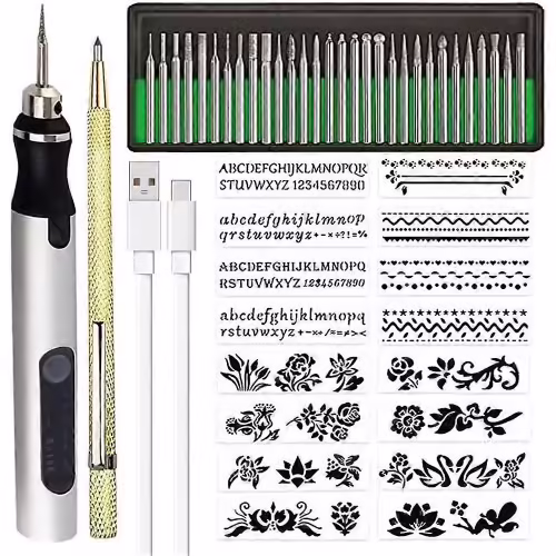 Mini Stylo Graveur Rechargeable Sans Fil,Kit D'outils De Gravure Diy Pour Métal,Verre,Céramique,Plastique,Bois