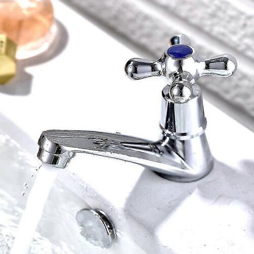 Robinet d'eau froide unique Chrome Robinet d'eau froide chromé principal Évier de salle de bain Robinet évier de cuisine Bassin de cuisine avec filtre-bien