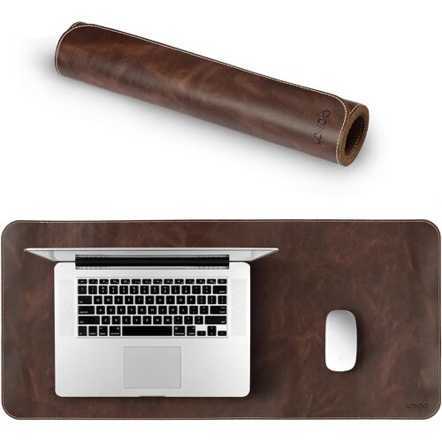 JEXNOVASHOP-Tapis de Souris en Cuir Véritable - très Grande Taille, Pad de Bureau, Protecteur de Bureau avec Surface Lisse et Soyeuse