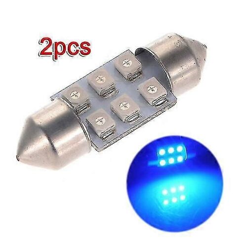 2x C5w Led 6 Smd 31mm ampoule lampe plafonnier Plafonnier, bleu 12v Dc-Yvan