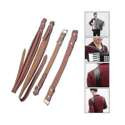 Sangle D'accordéon En Cuir Imperméable À L'eau Réglable 16 Basses-120 Bandoulière Universelle D'accordéon Basse (Marron)