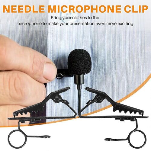 5 Pcs Ring Mini 7.5 mm Microphone Clip Clip Clip Cravate Clip Collier Clip Pratique (Noir)