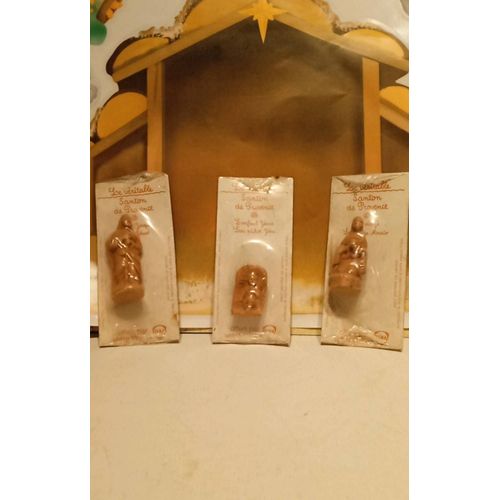 Lot De 3 Santons De Crèche Carbonel Pour Fina Jésus Mario Joseph