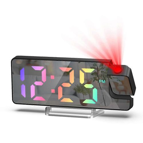 Réveil à projection pour chambres à coucher - Horloge numérique avec projecteur rotatif 180,affichage de 7,9 pouces,pour