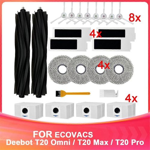 Kit d'accessoires pour aspirateur T20 Omni/Max/Pro/T20 Max, brosse latérale principale, filtre HEPA, chiffon de nettoyage D