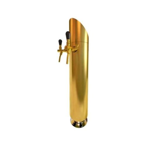 Colonne à bière - ICH-ZAPFE.DE - Modelo Tower - Éclairage LED - Finition dorée - 114 mm Ø