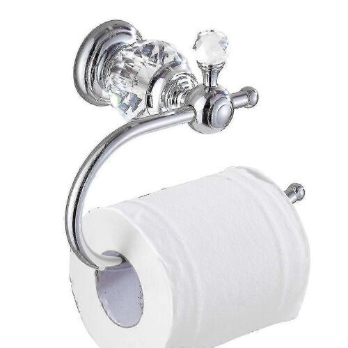 Porte-rouleau de papier toilette en laiton de la série Crystal,chrome-hy poli