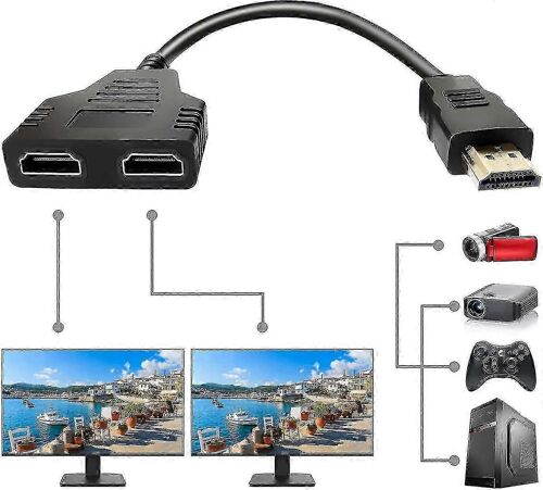 Répartiteur HDMI 1x2 1080p,duplication du signal 1 mâle vers 2 femelle pour HDTV,PS4,Xbox,Home Cinéma