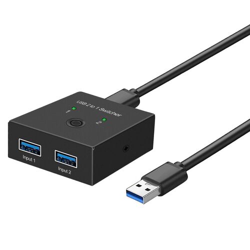 Sélecteur de commutateur USB 3.0 Commutateur KVM 2 entrées 1 sortie Commutateur USB pour 2 ordinateurs Partager 1 périphériques USB tels que le scanner d'imprimante (haoyi-YUHAO