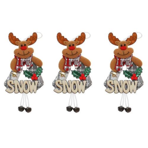 3pcs Noël Jingle Bells Door Hanger Ornaments,décorations d'arbre de Noël 3 Bd-YUHAO