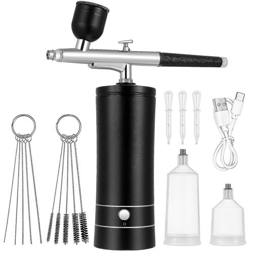 1 ensemble d'aérographe Kit d'aérographe sans fil Compresseur d'aérographe Machine à aérographe à ongles Kit de peinture pour aérographe Ty-YUHAO