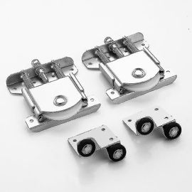 Lot De 2 Tiroir De Porte Coulissante De Placard,Pièces De Porte Coulissante Pour Porte De Garde-Robe,Roues,Rouleaux,Guides De Coureurs De Garde-Robe-Yu