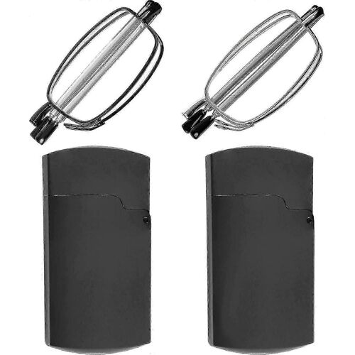 Lunettes De Lecture 2 Paires De Lecteurs Noirs Et Bronze Lunettes Unisexes Pliantes Compactes Pour Étui De Lecture Inclus 