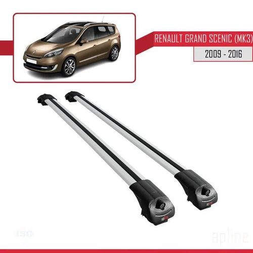 Compatible Avec Renault Grand Scenic (Mk3) 2009-2016 Barres De Toit Ace-1 Railing Porte-Bagages De Voiture Gris