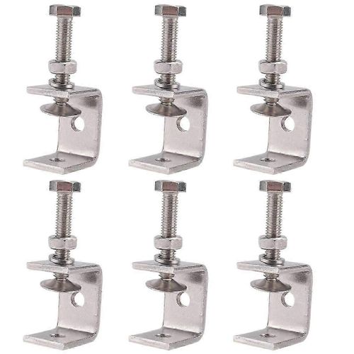 6Pcs C Clamps & U Clamps pour le travail des métaux,pinces de bureau à mâchoires larges avec patins antidérapants pour le bricolage d'atelier