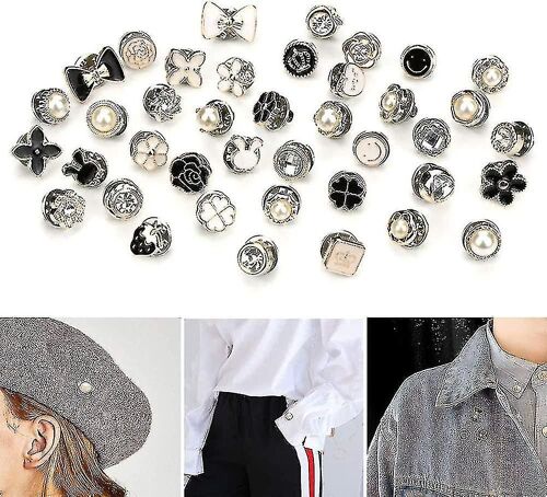 40 Style Mignon Émail Revers Pin Ensemble,Mini Broche Pin's Badges Couvrir Boutons Pour Femmes Chemises,Robes,Cardigan Col Épingles À Sûreté,Boutons De Manchette,Vêtements Ba