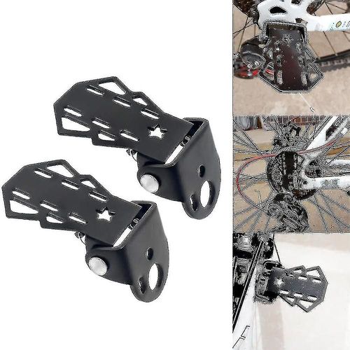 2pcs Vélo Pédale Arrière Vélo Repose-Pieds Pliable Pour Enfants Siège Arrière Sécurité Repose-Pieds Antidérapant