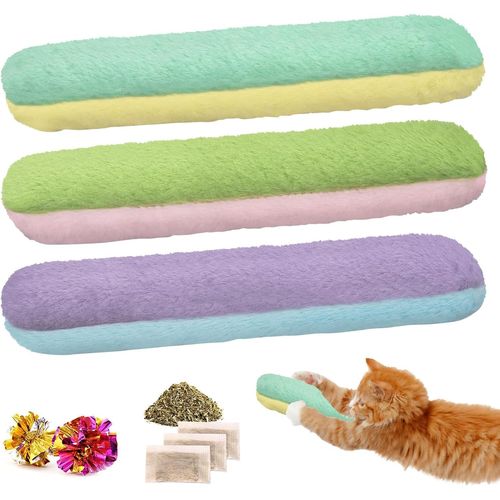 Lot De 3 Jouets Pour Chat - Rechargeable - Coussin Moelleux Avec Bruit De Craquement - Jouet Interactif Pour Chats Domestiques
