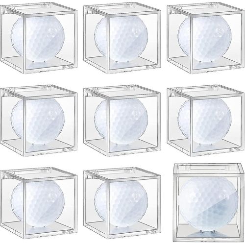 9 Pièces Vitrine De Balle De Golf En Acrylique Cube De Balle De Golf Simple Transparent Balle De Golf H Cas Pour Ibles,2 X 2 X 2 Pouces,Emballage Amélioré