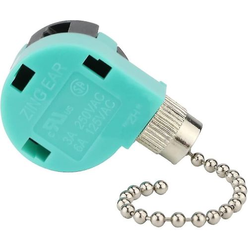 Interrupteur de ventilateur de plafond 3 vitesses 4 fils Zing Ear Ze 268s6 Interrupteur de chaîne de traction Contrôle compatible 3 vitesses Interrupteur de contrôle Ventilateurs de plafond,appliques