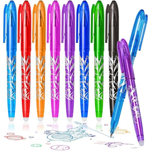 LETNERNY-Lot De 8 Stylos À Bille Gel Effaçables Colorés Pour Adulte, Pr De Notes, Calendrier, Agenda, Coloriage, Fournitures Scolaires Et De Bureau