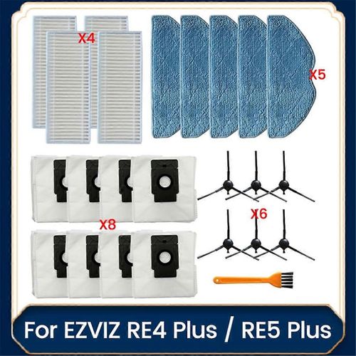 Kit d'accessoires 24 pièces pour aspirateur RE4 Plus / RE5 Plus, brosse latérale, filtre, sacs à poussière, serpillière C