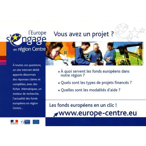 Carte Postale -L'Europe S'Engage En Région Centre