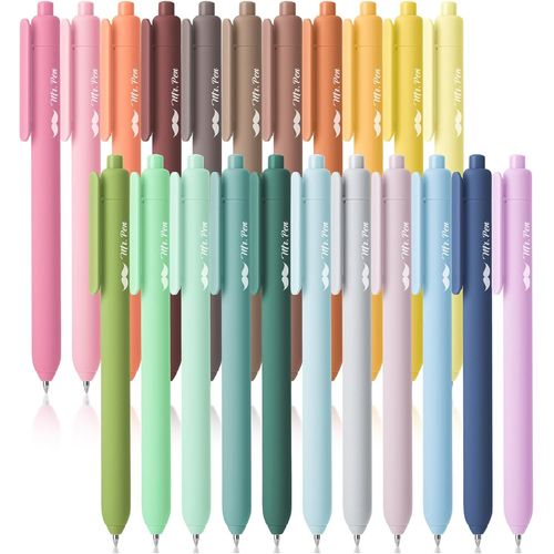 Lot De 22 Stylos Encre Gel Rétractables À Pointe Fine, 6 Pastel, 6 Morandi, 5 Vintage Clair, 5 Vintage Foncé, Stylos Rétractables, Stylos Mignons, Stylos Esthétiques Pour Journal Intime À