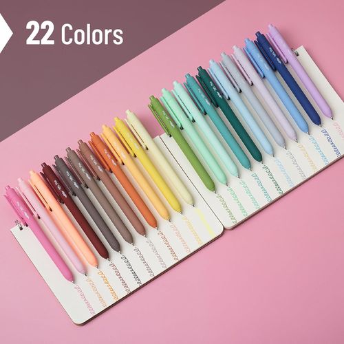 Tianyi-- Lot De 22 Stylos Encre Gel Rétractables À Pointe Fine, 6 Pastel, 6 Morandi, 5 Vintage Clair, 5 Vintage Foncé, Stylos Rétractables, Stylos Mignons, Stylos Esthétiques Pour Journal Intime À