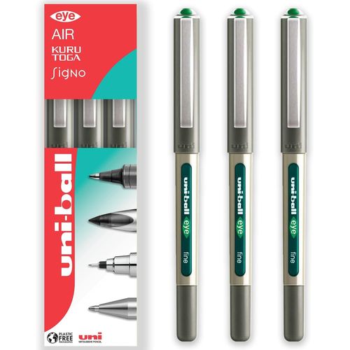 Letnerny-Eye Ub-157 Lot De 3 Stylos Roller Taille Moyenne 0,7 Mm Vert