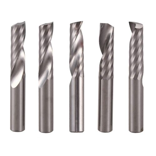 5Pcs 6Mm 1/4 Pouce Carbure Cnc Router Bits Un seul Flûte Fin Fraise Outils 22Mm