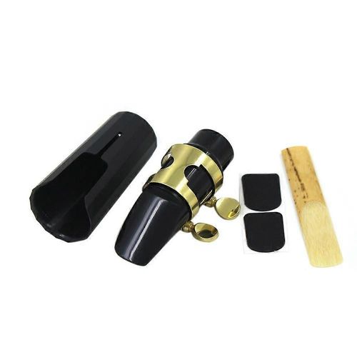 Embouchure En Plastique Pour Saxophone Soprano Avec Capuchon En Métal Boucle Embouchure Patches Coussinets Noir