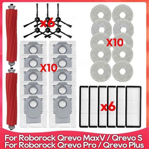 Pièces détachées pour aspirateurs Qrevo S, Qrevo Pro, Qrevo MaxV et Qrevo Plus, brosse latérale principale, filtre, tampons de nettoyage, sacs à poussière en tissu