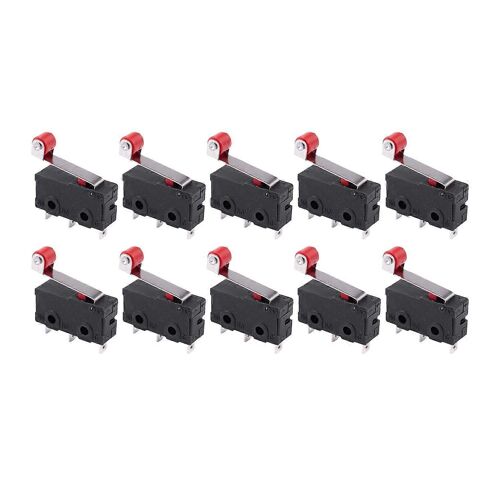 10Pcs Micro-Rouleau Levier Bras Ouvrir Fermer Fin Interrupteur Pcb Microinterrupteur